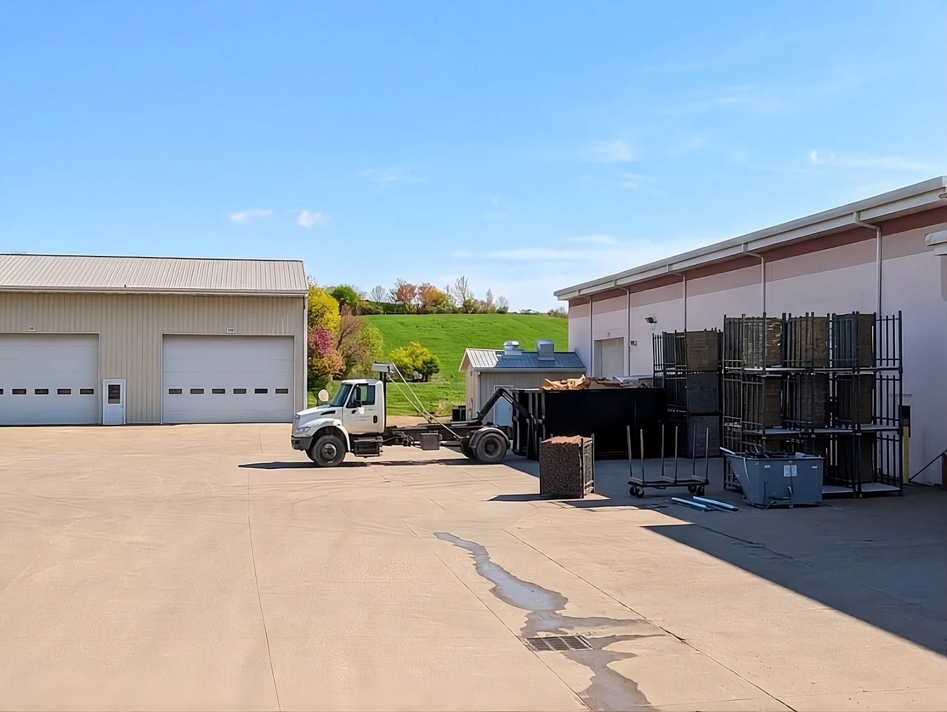 Nova Dumpsters facility in Ohio — trucks, roll-off containers and warehouse
